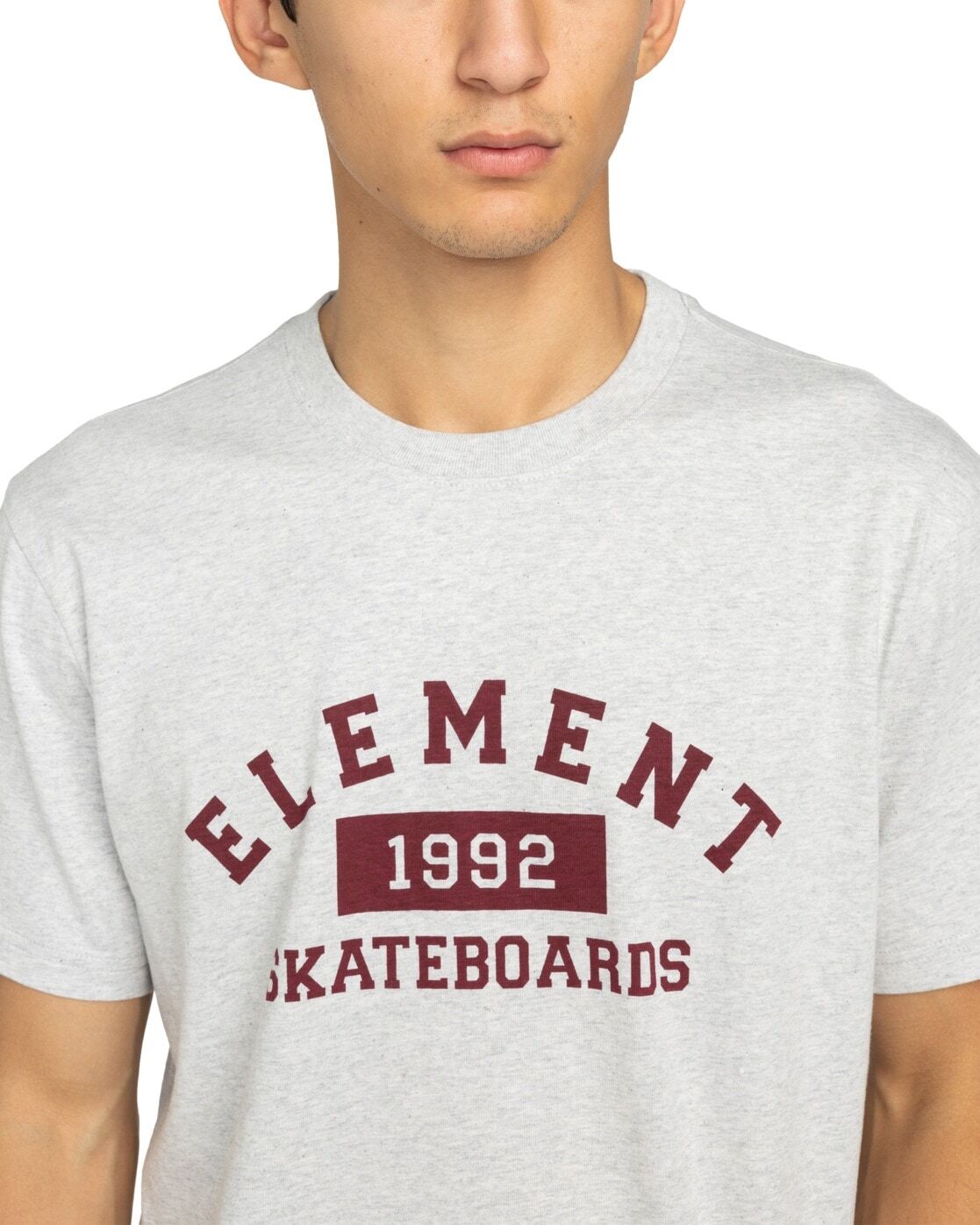 T-Shirt ELEMENT "Home Team", Herren, Gr. S, weiss (mid grau heather), Obermaterial: 100% Baumwolle., Shirts T-Shirt mid grau heather S