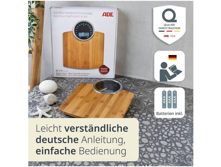 Personenwaage ADE - Farbe: braun - Material: Bambus