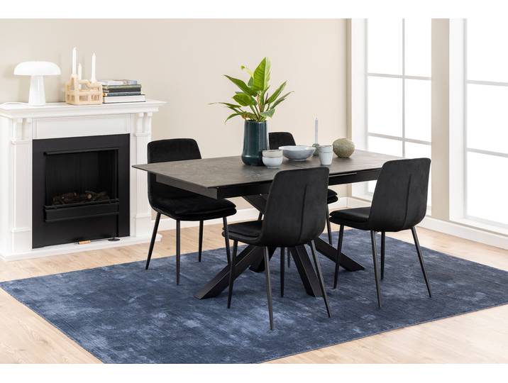 Table extensible Holcot 168 x 90cm Noir/Anthracite