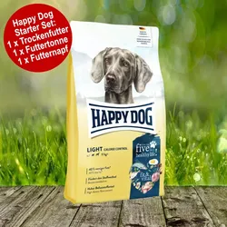 Happy Dog Fit & Vital Light Control Starter-Set inkl. Futtertonne und Futternapf