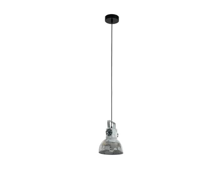 Eglo Suspension Barnstaple\, lampe suspendue vintage 1 flamme au design industriel\, suspension rétro en acier avec finition zinc usé\, aspect rouille\, noir\, douille E27