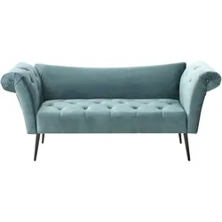 CHAISELONGUE Samtstoff Blaugrün Nantilly