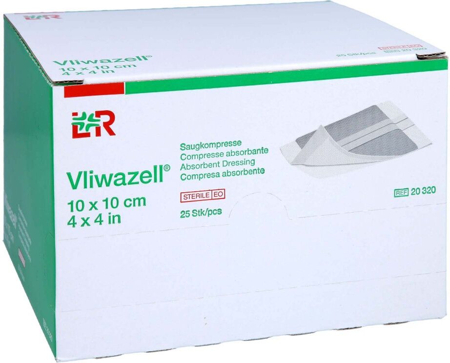 Vliwazell Saugkompressen 10x10 cm steril