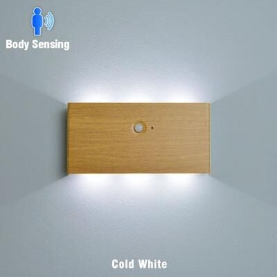 Uplift Picks Walnut Motion Sensor Rechargeable Wall Light wood (6000k)