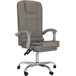 Helloshop26 - Verstellbarer Büromassagesessel für Computernutzung Arbeitszimmer taupefarbener Stoff 02_0025421