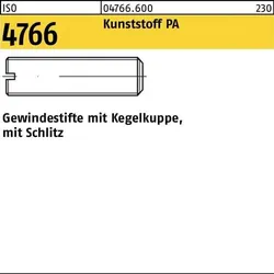 Gewindestift ISO 4766 Kegelkuppe/Schlitz M4x 8 Polyamid 100 Stück