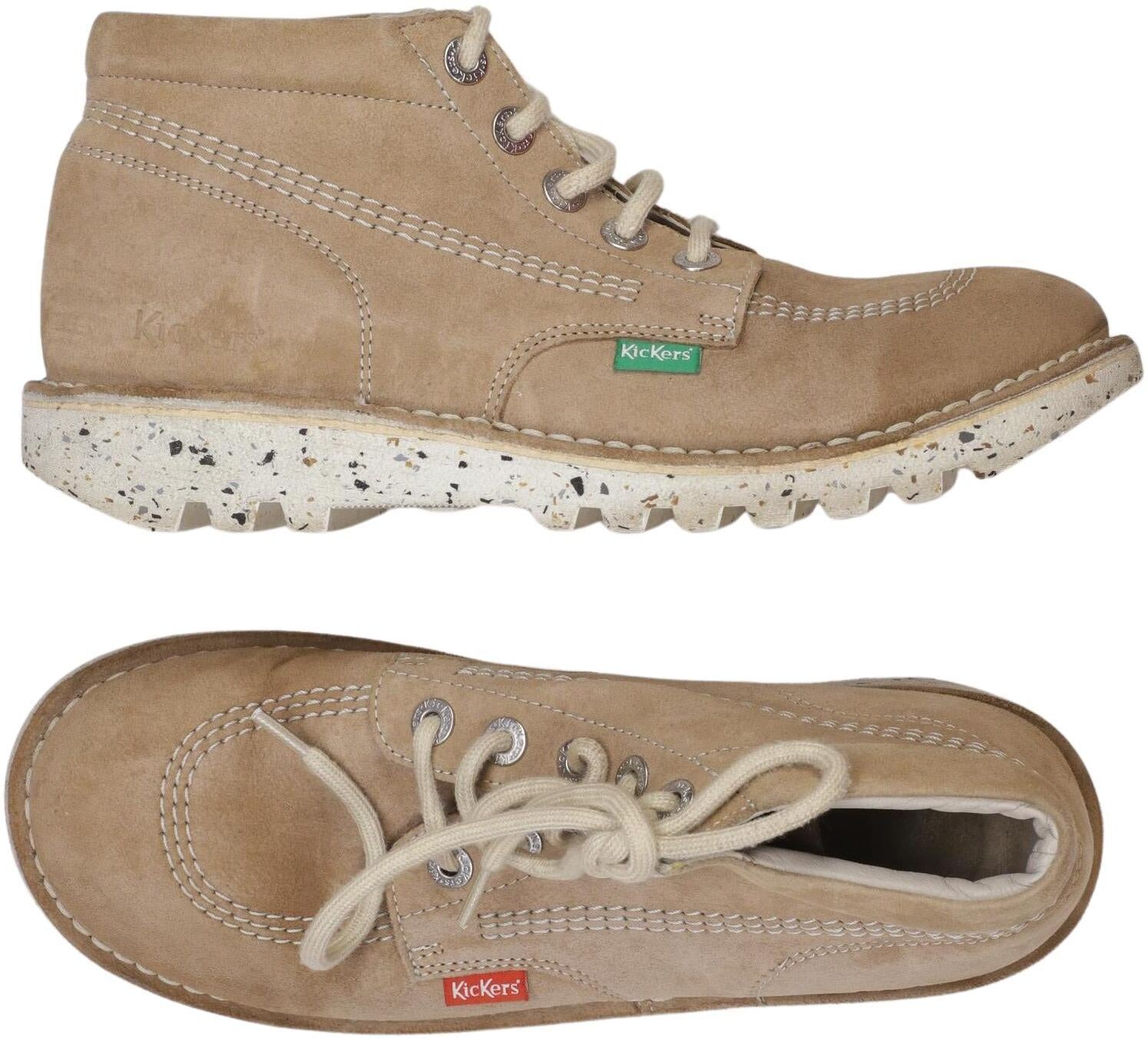 Kickers Damen Stiefelette, Beige, Gr. EU 37, Leder - Second Hand