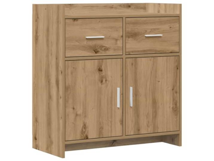 LASWWQMRF Sideboard 75x36x80 cm Artisan-Eiche Holzwerkstoff Kommode Kompakter Schrank aus Holzwerkstoff in Artisan-Eiche mit Metallgriffen für Wohnzimmer, Esszimmer oder Flur.