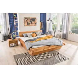 Massivholzbett Maine 180 x 200 cm Holz Braun Eiche