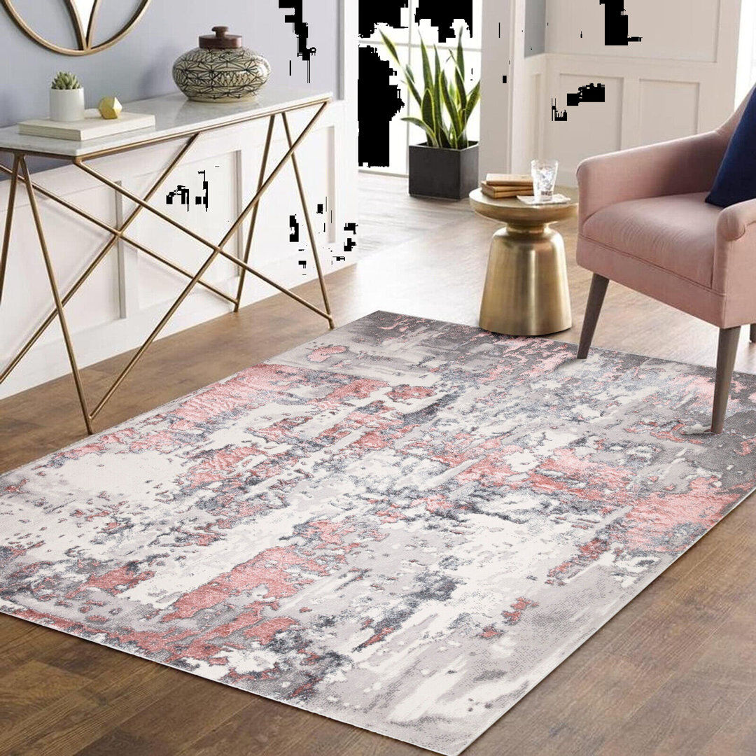 Borough Wharf Saad Abstract Area Rug Pink Rectangle 160 x 230cm