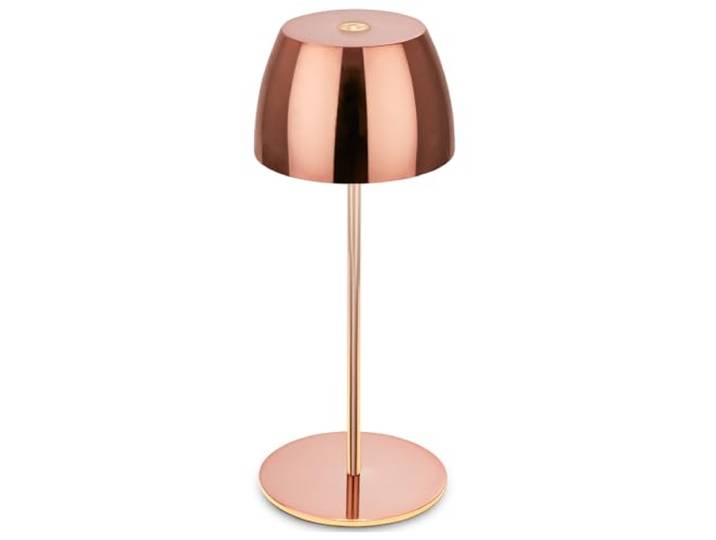 BRILONER - Mini LED Tischlampe kabellos IP44 mit Touch, stufenlos dimmbar, Akku & Lichtquelle tauschbar, Nachttischlampe, Wohnzimmer, LED Lampe, Akku Tischleuchte, 8x20 cm (DxH), Rosegold glänzend