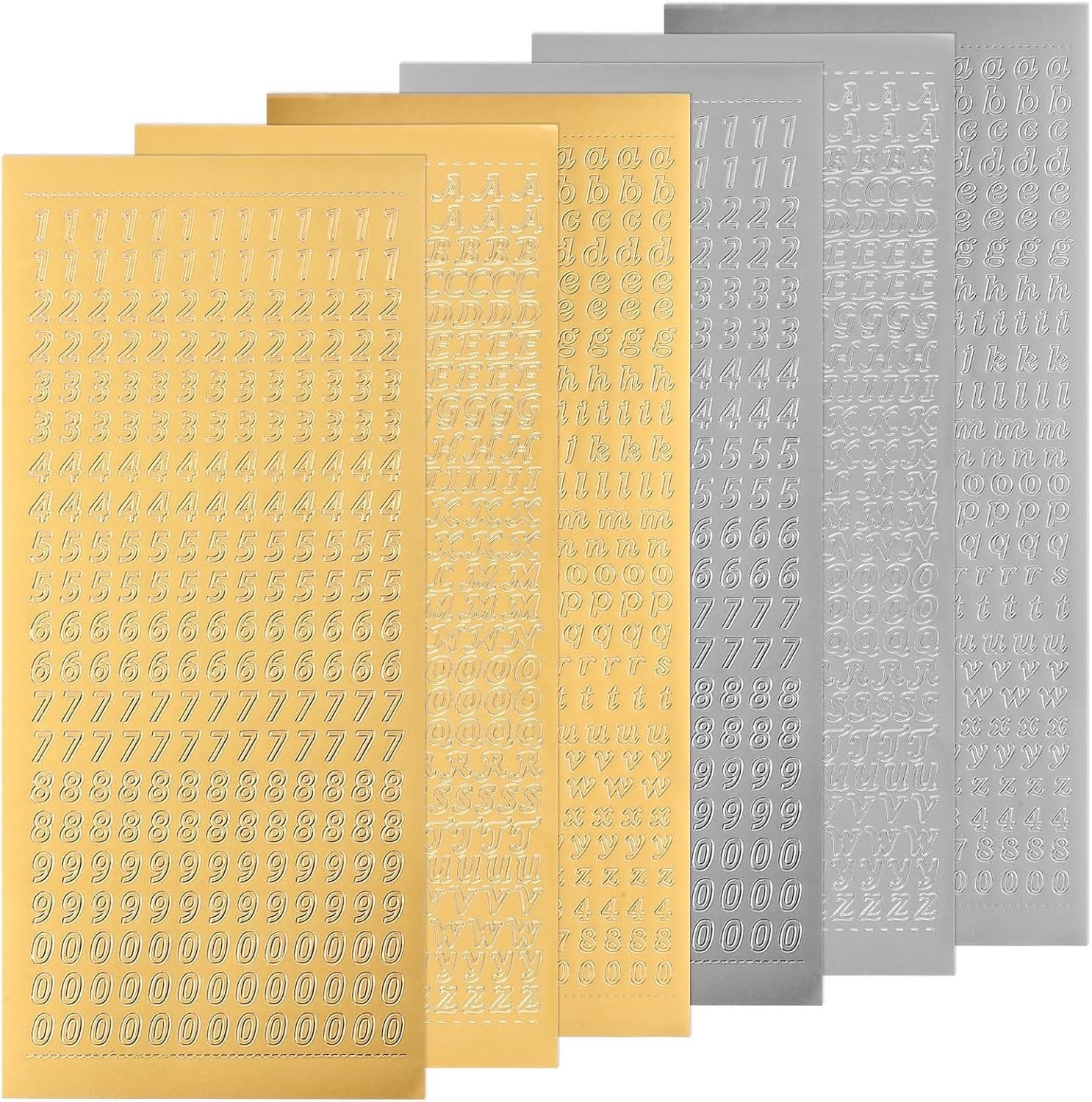 Set van 6 zelfklevende wasletters voor kaarsen, cijfers en stickers voor creatieve DIY decoratie bij bruiloften en doopfeesten