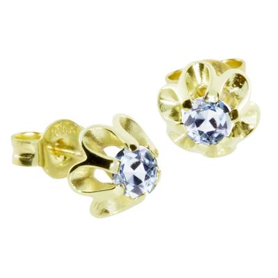 Paar Ohrstecker OSTSEE-SCHMUCK "Ostsee-Schmuck Ohrstecker Pia 4 mm Ohrstecker Pia 4 mm", gelb, Ohrringe, Damen, 8 x 8mm, Gelbgold 333