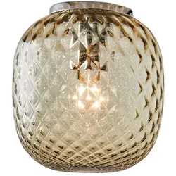 ROSSINI ILLUMINAZIONE Oban Chrom-Deckenleuchte mit mundgeblasenem Glas-Balloton-Bronze-Effekt – Deckenleuchte E27 75 W – Rossini-Gruppe