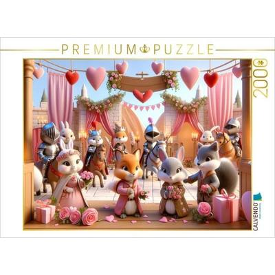 CALVENDO Puzzle Das Turnier der Liebeshelden: Ritterliche Romantik im Tierreich | 2000 Teile Lege-Größe 90x67cm Foto-Puzzle für glückliche Stunden