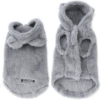 Uplifted Goods Cozy Rabbit Ear Pet Fleece Hoodie grey l