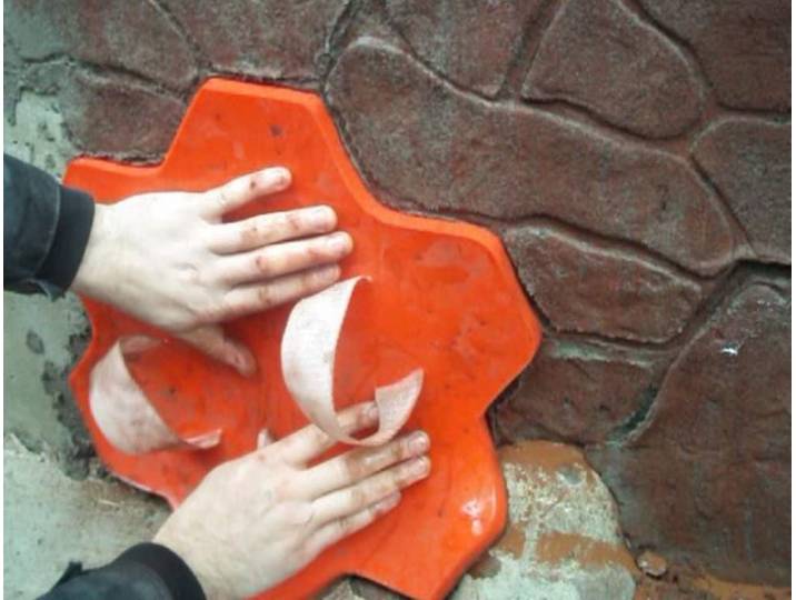Timbre décoratif en polymère de fleur, motif d'ardoise de peau texturée, pierre décorative, empreinte de ciment en béton, timbre de Bergame, PolyVrStamping