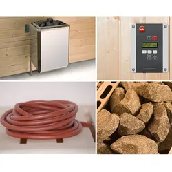 Weka Saunaofen-Set 6 inkl. 4,5 kW BioAktiv Ofen mit Dampfbad-Funktion, Saunasteine, Steuergerät