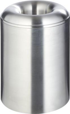 Papierkorb, rund, selbstlöschend, Volumen 20 l, mit Löschdeckel, flüssigkeitsdicht, Ø 300 x H 342 mm, Aluminium