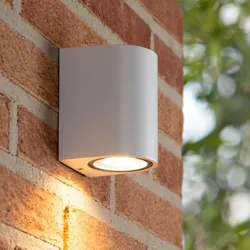 Lucide ZARO – Wandstrahler / Wandleuchte Innen & Außen – 1x GU10 – IP44 – Weiß
