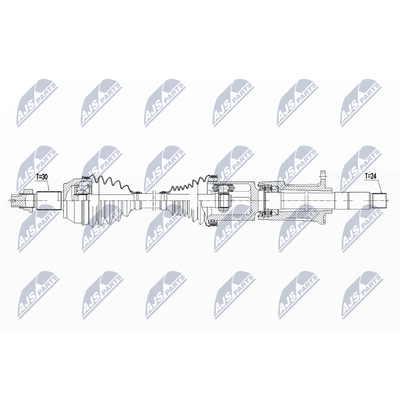 NTY Antriebswelle npwma008 Vorderachse links für MASERATI