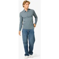 Super Natural, Herren, Funktionsshirt, Zip Polo (M), Blau
