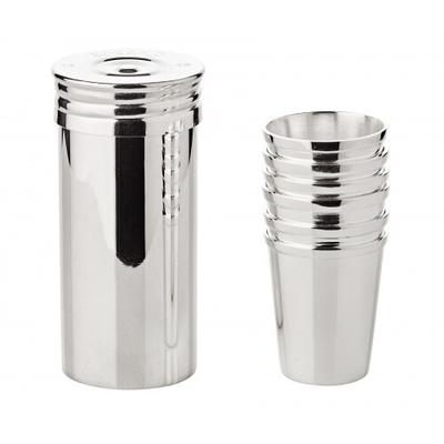 EDZARD Schnapsbecher Set Moya, 6 Becher plus Box, edel versilbert, Höhe 5 cm, Füllmenge 2 cl