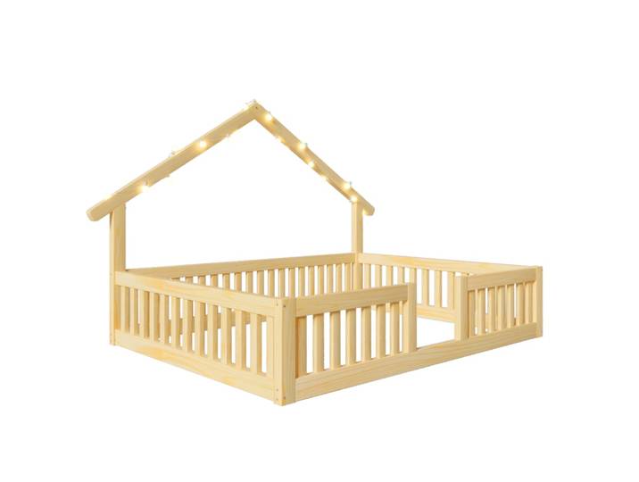 Lit maison enfant en pin 140x200 cm