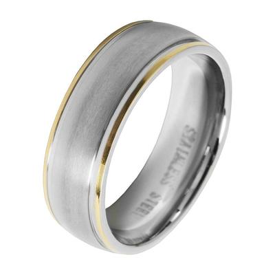 Partnerring AKZENT "Unpretentious, hautverträglich" Gr. 66, silber (silberfarbig), Fingerringe, Herren, 66, Edelstahl