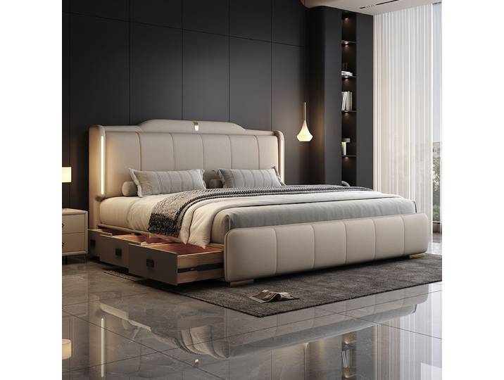 180x200 cm cadre de lit Double tête de lit king size avec 3 tiroirs de rangement luxe maison chambre lit reine cama king meubles