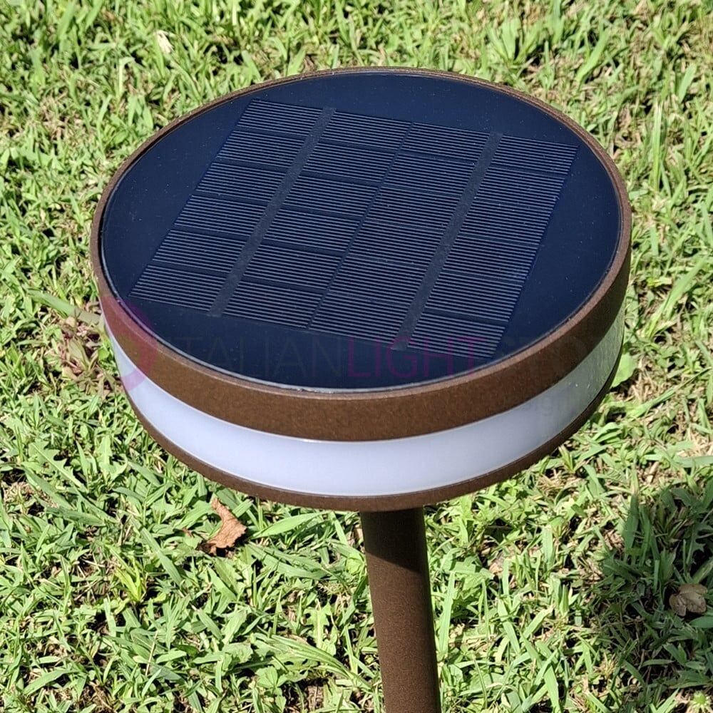 Pictor Corten Lampione Solare A Led Da Giardino Con Pannello Integrato Ip54
