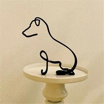 Inspire Essentials Modern Wrought Iron Dog Sculpture Home Decor 4