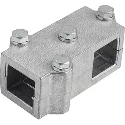 ROHRVERBINDER T-STÜCK ALUMINIUM, FÜR VIERKANTROHRE, KOMP:STAHL, A=40,4, B=40,4