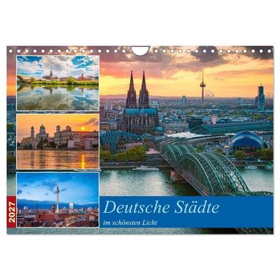 Deutsche Städte im schönsten Licht (Wandkalender 2027 DIN A4 quer), CALVENDO Monatskalender