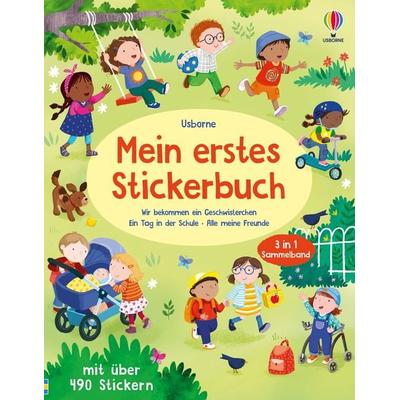 Mein erstes Stickerbuch: Wir bekommen ein Geschwisterchen, Ein Tag in der Schule, Alle meine Freunde, Taschenbuch von , Usborne, 978-1-03-570361-6
