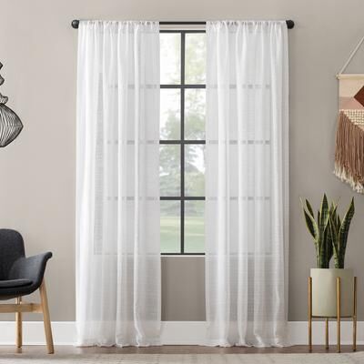 Clean Window™ Clean Window Textured Slub Stripe Anti-Dust Curtain Panel, Single Panel