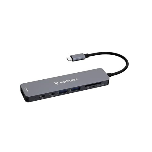 Verbatim Essentials USB-C Multiport Hub met 7 poorten, 4K HDMI, SD/Micro SD en 100W Power Delivery