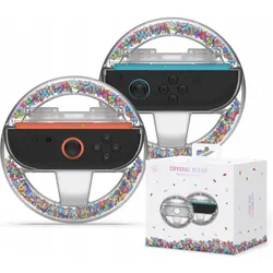 JYS 2x Joy-Con-Lenkrad für Nintendo Switch 2 / Farbe: Crystal Clear / / Jys-ns2290-v2 (DSi XL), Gaming Controller, Transparent