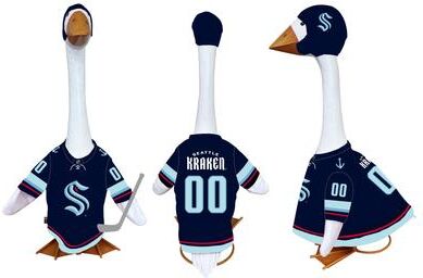 Evergreen "Giddy the Porch Goose with Uniform Outfit, Seattle Kraken - 21"""