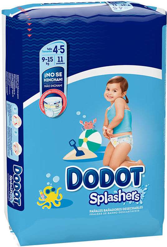 Dodot Splashers bañador desechable talla 4-5 + 9-15 kg 11 u