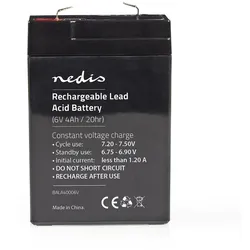 Nedis Wiederaufladbare Blei-Säure-Batterie - Bleisäure - Wiederaufladbar - 6 V - 4000 mAh