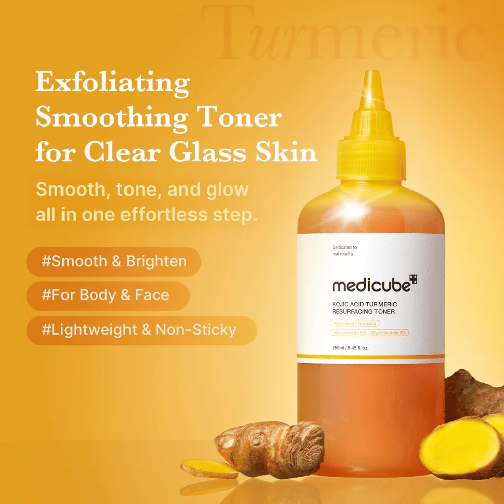 Medicube Kojic Acid Turmeric Resurfacing Toner for Boost Skin Radiance 250mL