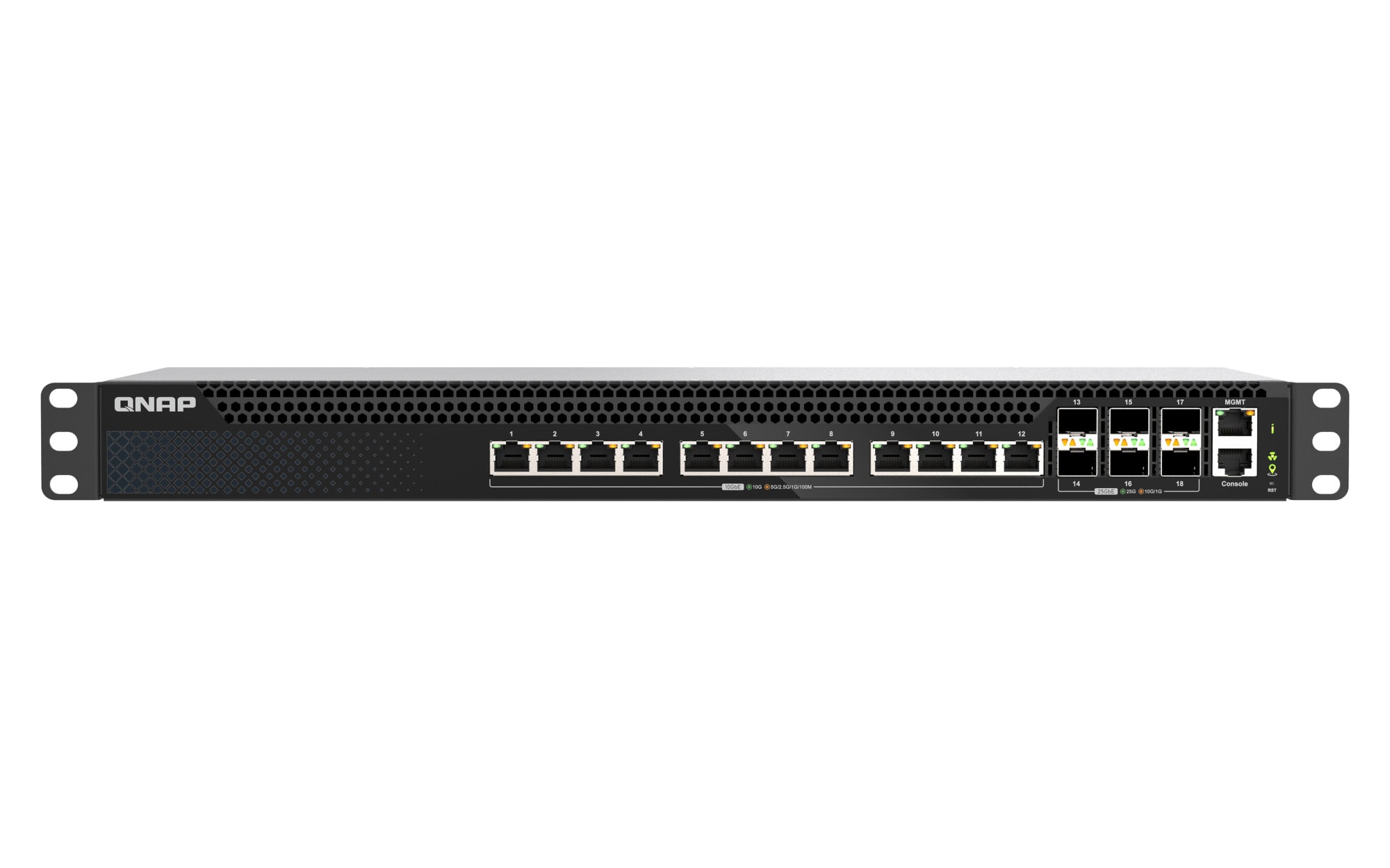 QNAP QSW-M5218P-6F12T 25GbE Fiber Managed Switch mit 10GbE PoE