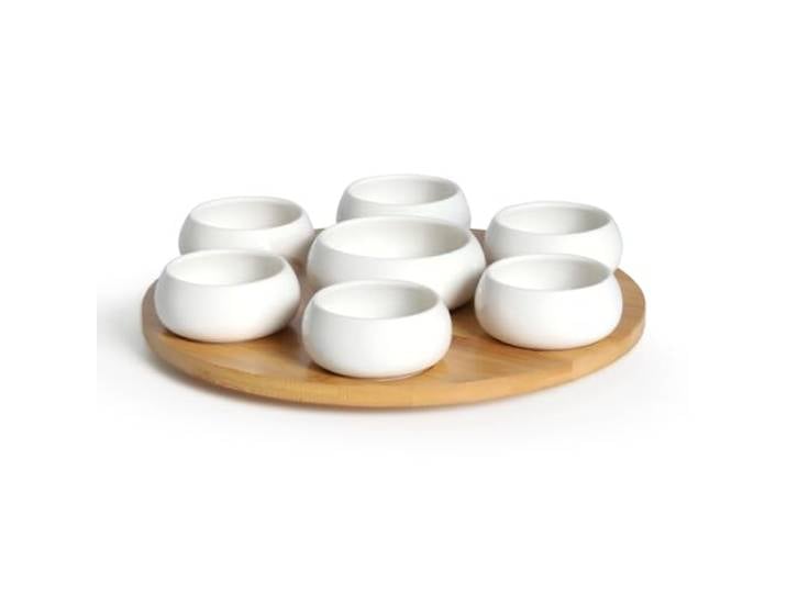 Médard de Noblat Tapas set 7 coupelles apéritives + plateau tournant bambou