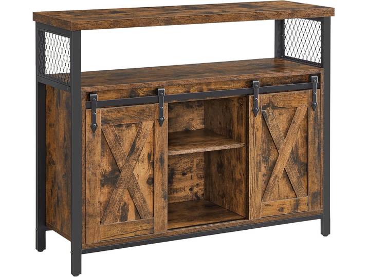 Sideboard Landhausstil Schiebetüren Verstellbare Ablagen Vintagebraun