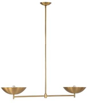 Renwil "Waxlow 64.5"" Height Ceiling Fixture, Plated Dark Antique Brushed Brass - 48 x 6.5 x 12"