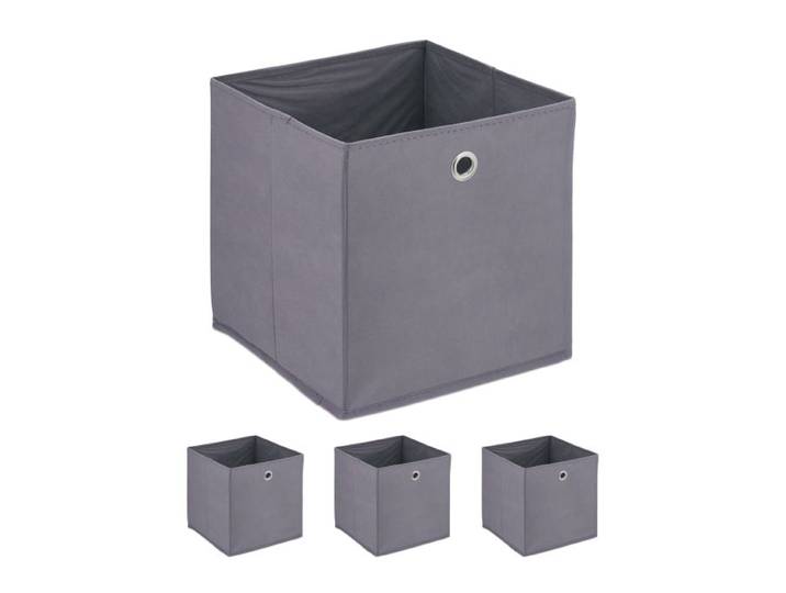 Relaxdays Graue Aufbewahrungsbox im 4er Set