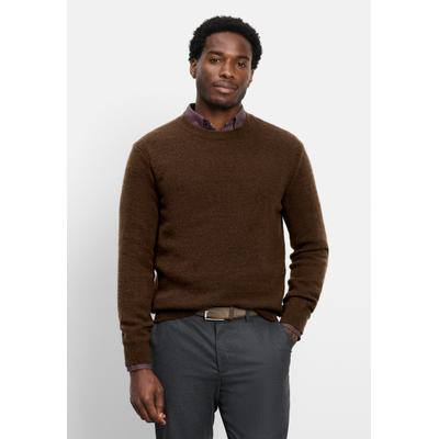 Strickpullover OLYMP "OLYMP Casual Strick, Pullover", Herren, Gr. S, braun (bordeaux), 100% Schurwolle, Pullover Strickpullover