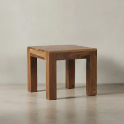 KADIMA DESIGN Massivholz-Tisch NAKO: Handgefertigt, 45x40x45 cm, Sheeshamholz, 50kg Belastbarkeit