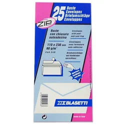 Blasetti, Briefumschlag, CF25 STRIP ENVELOPES S/FIN11X23CM Weisser Umschlag (11 x 23 cm, 25x)